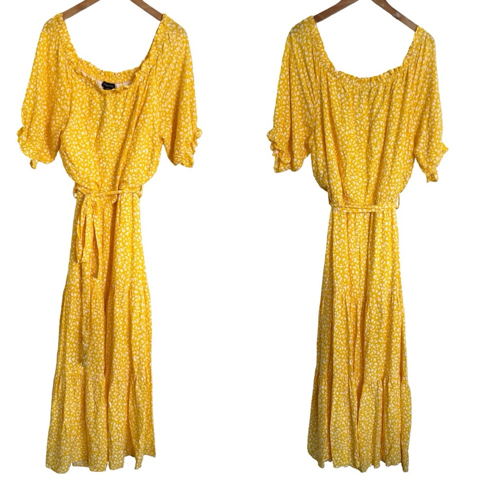 City Chic Yellow Floral Maxi Dress